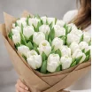 Нежное облако - букет из белых тюльпанов 3